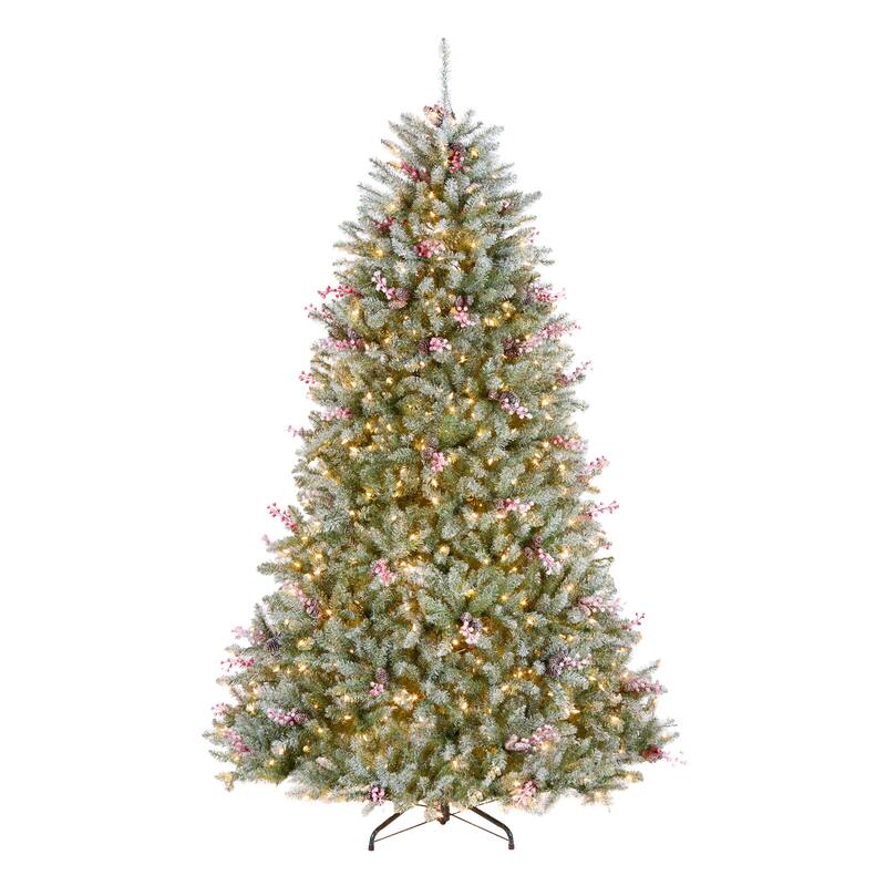 National Tree Company 7.5 ft Pre-Lit Dunhill Fir Artificial Christmas Tree with 750 Clear Lights, Includes Metal Stand