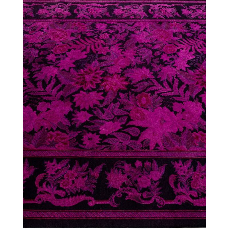 Overton Hand Knotted Wool Vintage Inspired Modern Contemporary Overdyed Pink Area Rug - 6' 2" x 9' 1"