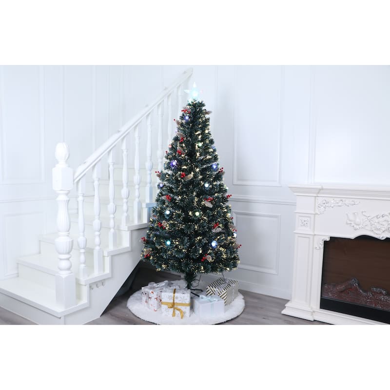 Green Frosted Christmas Tree - Multicolor Cones