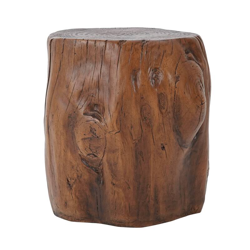 Christopher Knight Home - Terra Rustic Tree-Stump MGO Side Table in Dark Wood Grain - 17.32"W x 15.16"D x 16.54"H