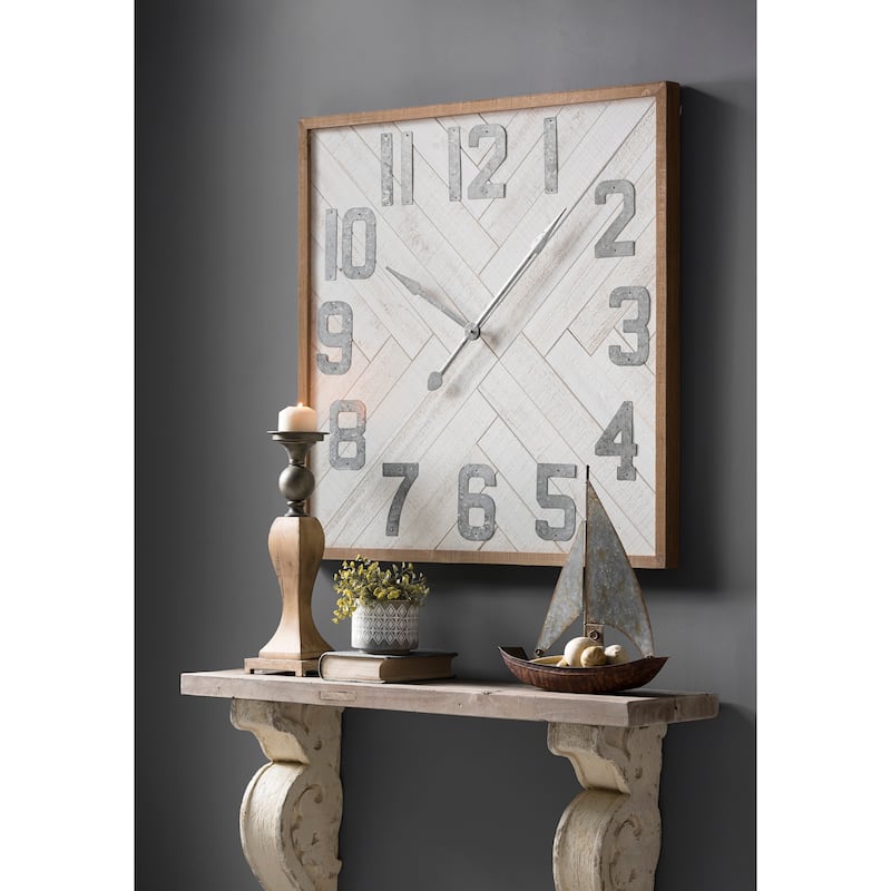 Wood and Metal Wall Clock