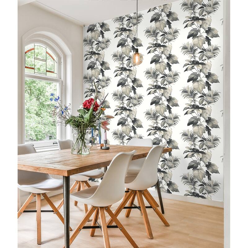 Harry & Grace Leaf Stripe Peel and Stick Wallpaper