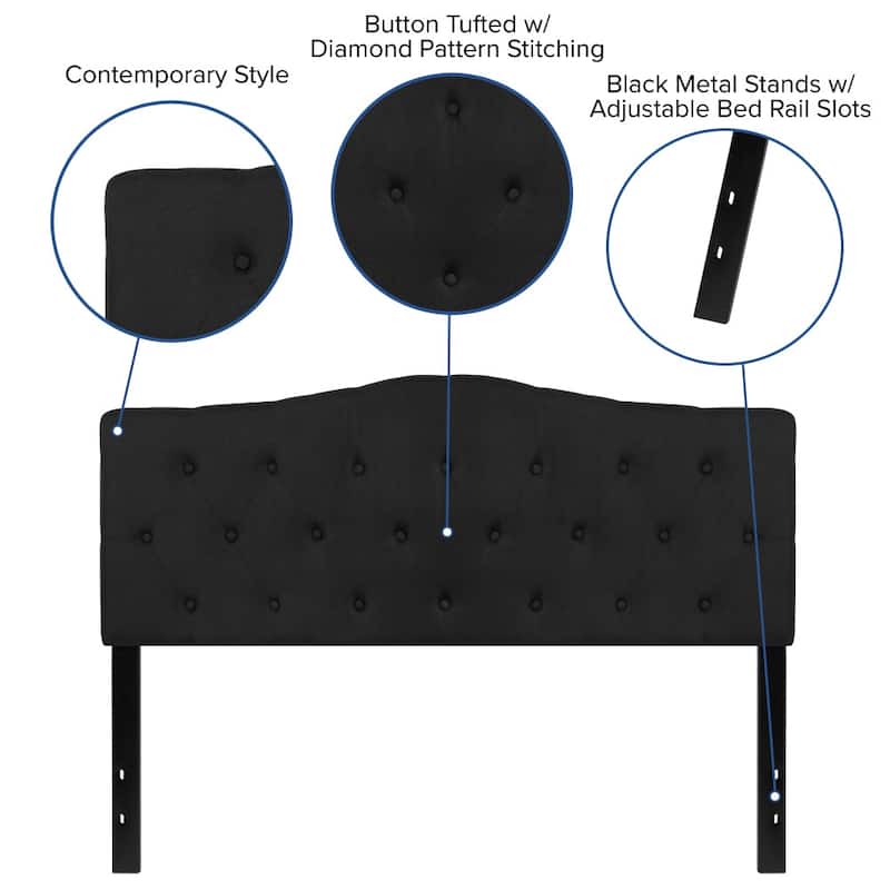 Arched Button Tufted Upholstered Headboard