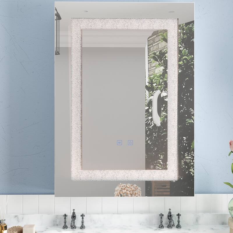 Wall LED Bathroom Cabinet with Lighting and Defogger Medicine Cabinet