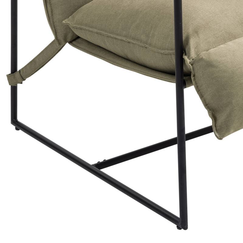 Fabric Armchair Metal Framed Sling Accent Chair