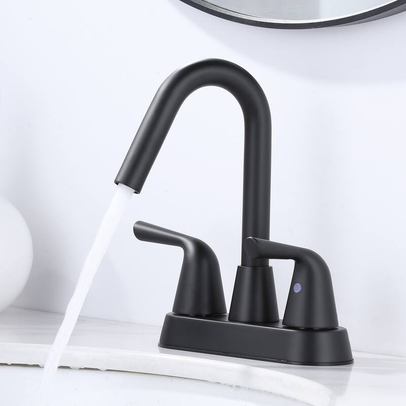 WOWOW 4 in. Centerset Double Handle Bathroom Faucet