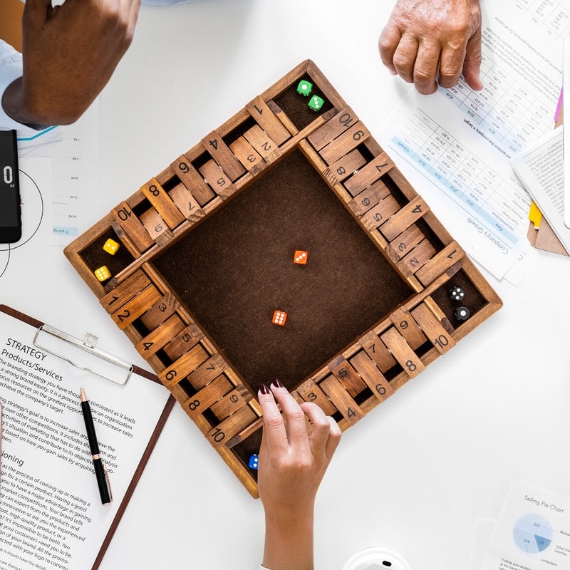 Shut The Box Dice Board Game (2-4 Players) for Kids & Adults