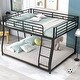 preview thumbnail 3 of 7, Full XL over Queen Size Metal Floor Bunk Bed with Sloping Stairs