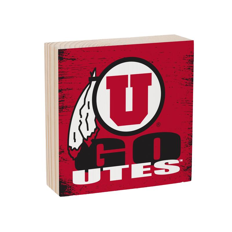 University of Utah Wooden Tabletop Mantel Shelf Sign