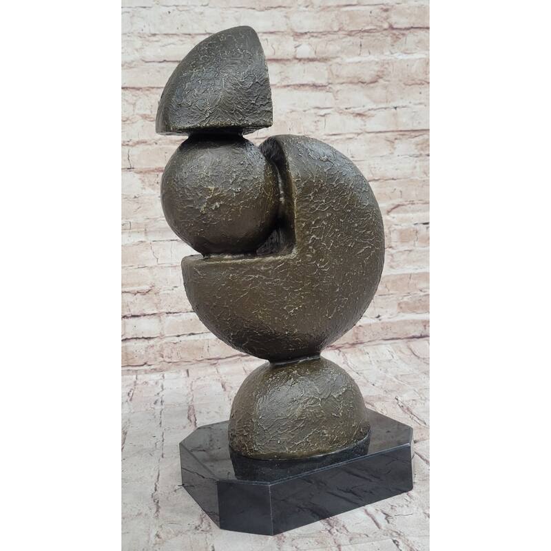 Geometric Bronze Metal Pac Man Inspired Original Art Sculpture By Fransisci