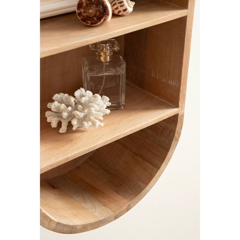 Kate and Laurel Hutton Wood Capsule Wall Shelf