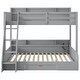 preview thumbnail 14 of 30, Twin over Full Bunk Bed with LED Lights, Charging Station, Storage Shelves & Drawer, Solid Pine Wood