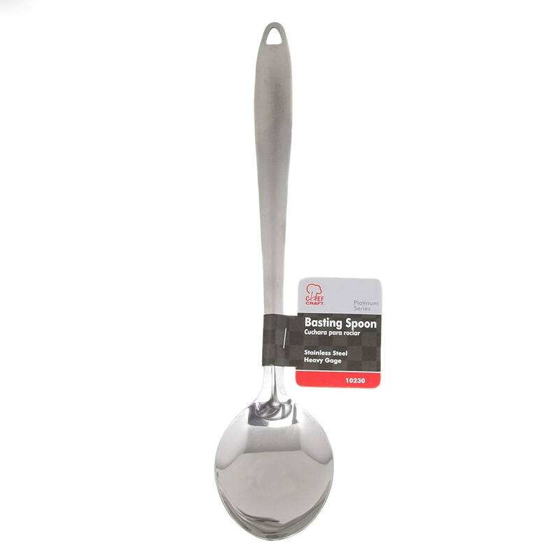 Chef Craft 13" Stainless Steel Basting / Serving Spoon with Attractive Brushed Finish Handle