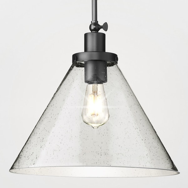 slide 2 of 5, Luxury Modern Farmhouse Pendant, 14H x 16W, with New Traditional Style, Matte Black, UHP4676 by Urban Ambiance