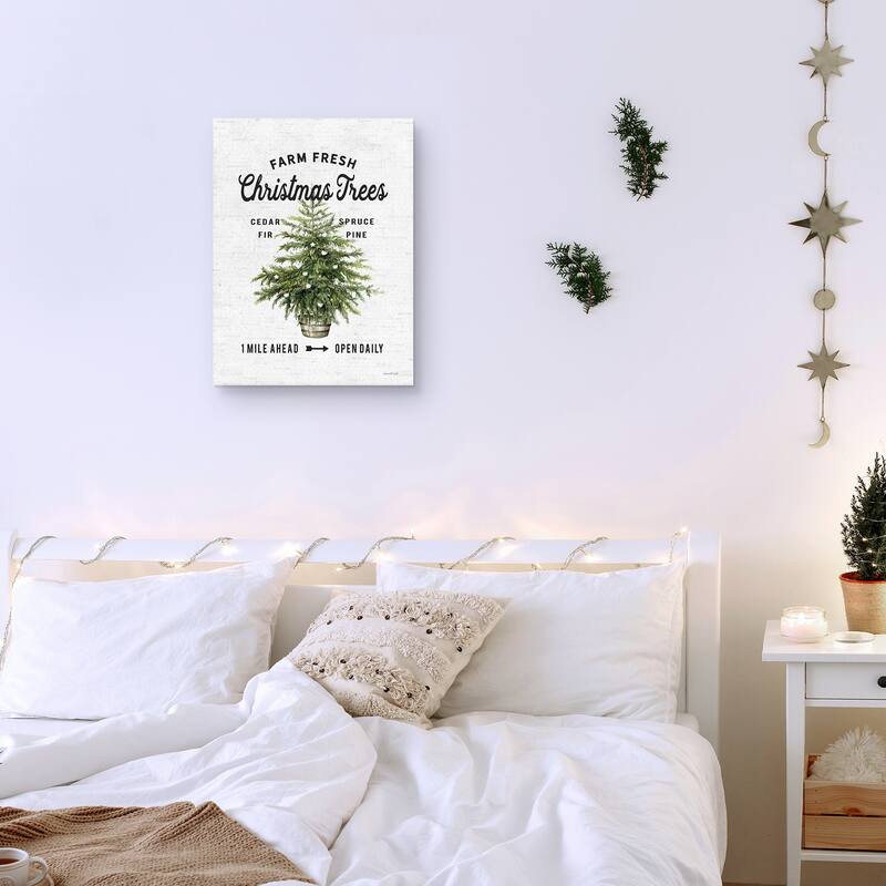 Farm Fresh Christmas Trees I by Lettered & Lined Canvas Art Print