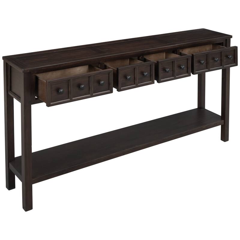 Merax 60" Long Console Table with Different Size Drawers and Bottom Shelf