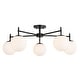 preview thumbnail 7 of 12, VAXCEL Armitage 5-Light 32 in. Wide Mid-Century Modern Globe Semi Flush Mount Ceiling Lighting Fixture. LED Compatible