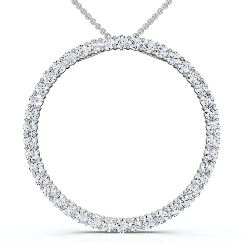 Bliss Diamond 3/4ct Circle Diamond Pendant White Gold Lab Grown