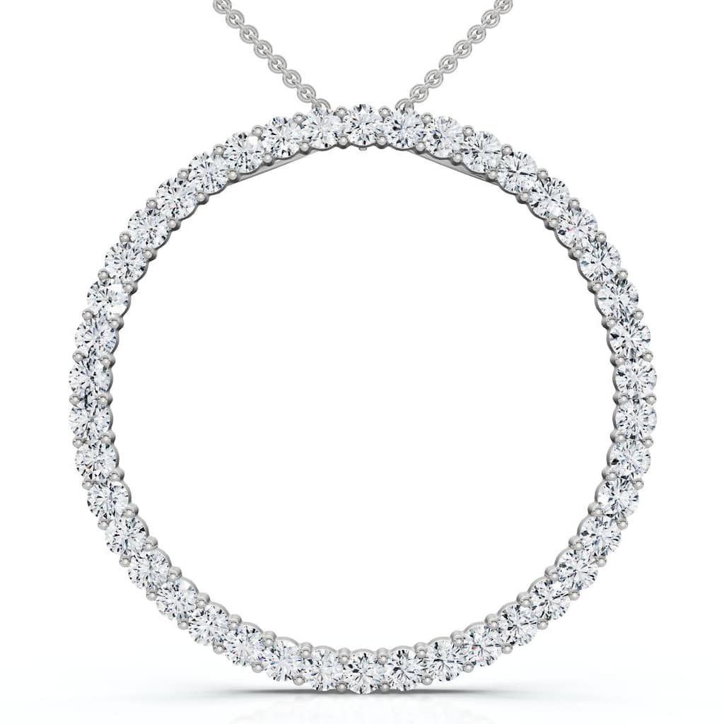 Bliss Diamond 3/4ct Circle Diamond Pendant White Gold Lab Grown