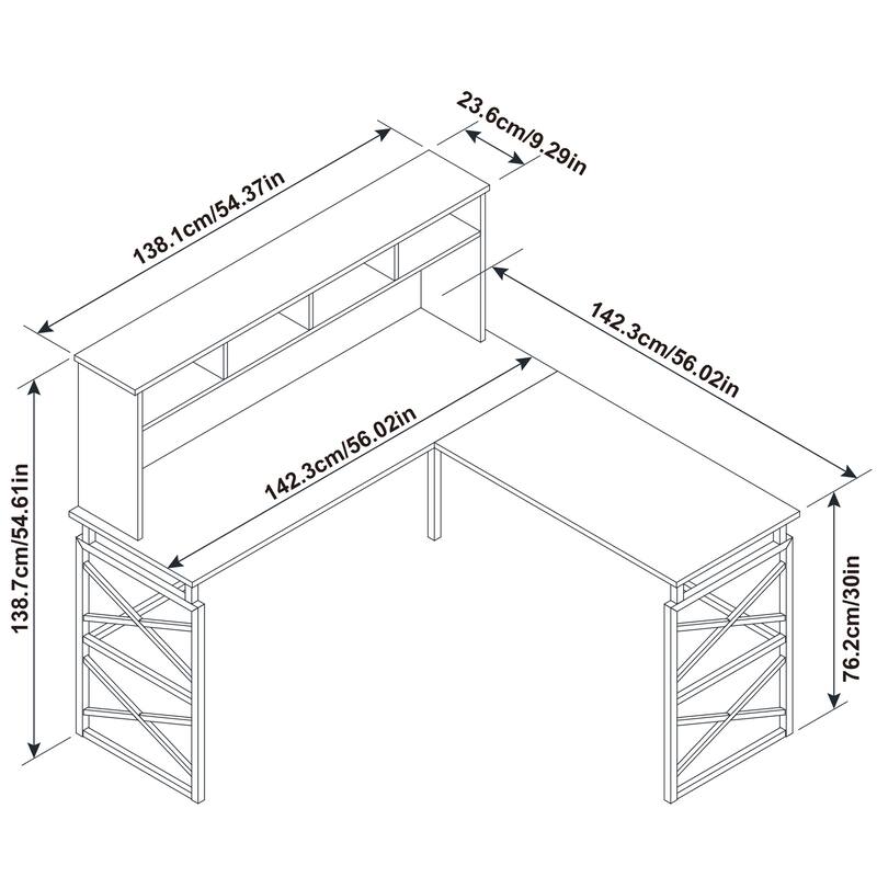Dark Brown Wood L-shape Desk