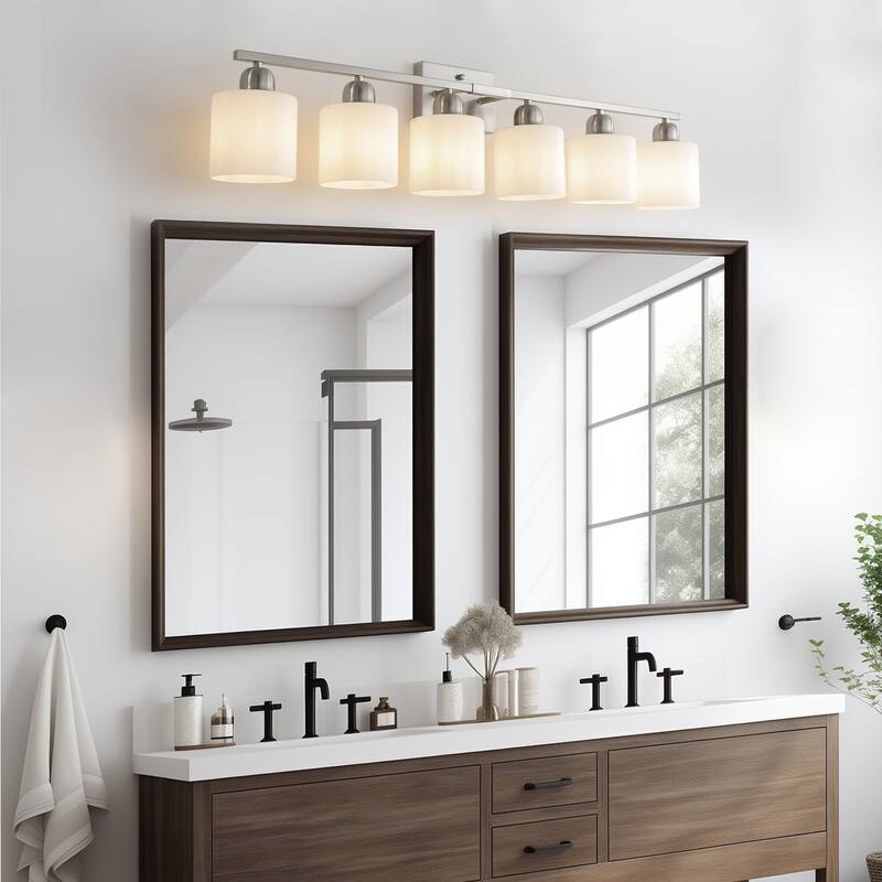 6-Light Brushed Nickel Vanity Light(No Bulbs Included)