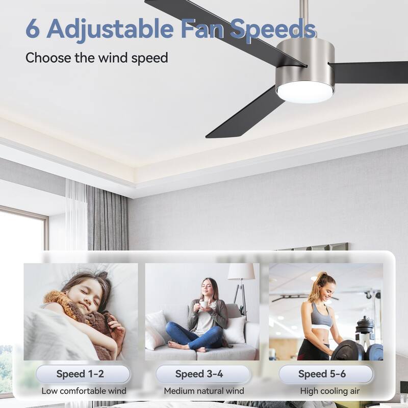 52-inches 3-Blade Ceiling Fan With Remote Downrod