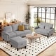 preview thumbnail 6 of 8, 3 Piece Corduroy Living Room Sets including Sofa,Storage Ottoman and Loveseat