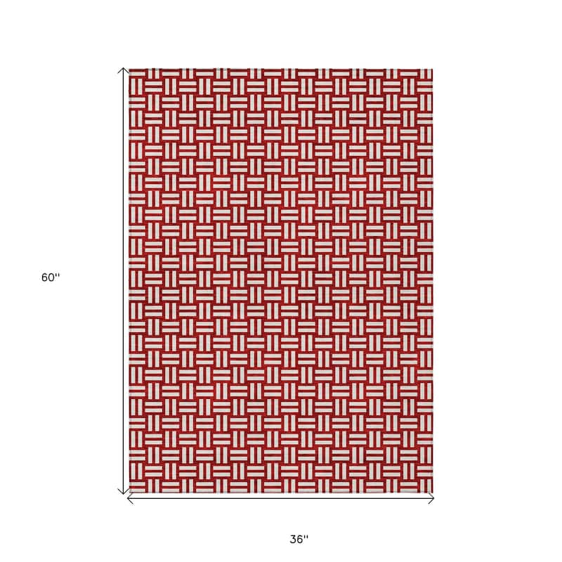 HomeRoots Geometric Transitional Rectangle Outdoor Rug