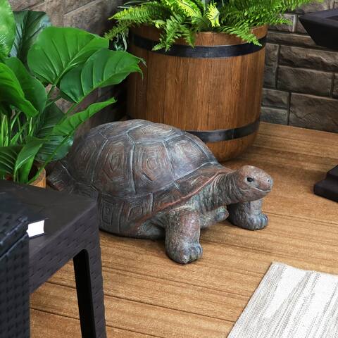 Sunnydaze Talia the Tortoise Indoor/Outdoor Lawn and Garden Statue - 29.5" x 15.5" x 12"
