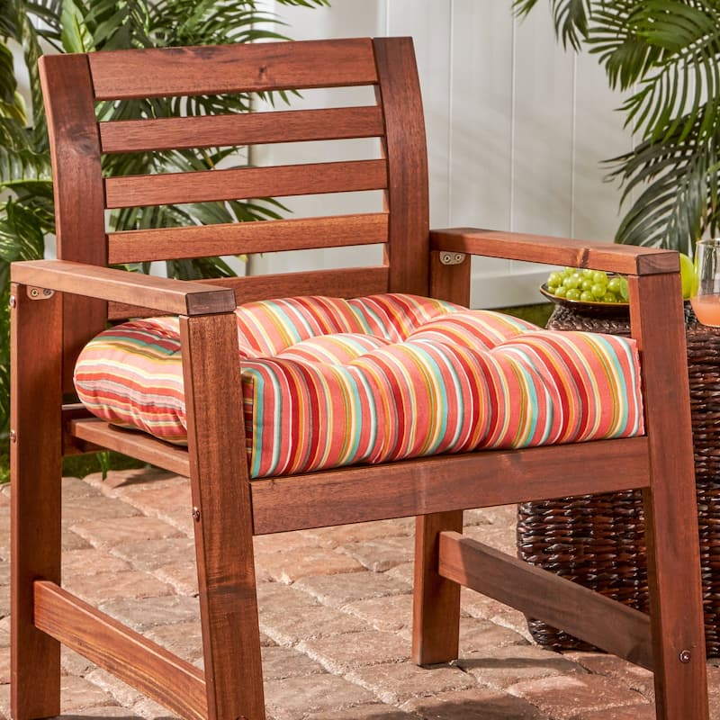 Coastal Stripe 20-inch Outdoor Chair Cushion by Greendale Home Fashions - 20w x 20l