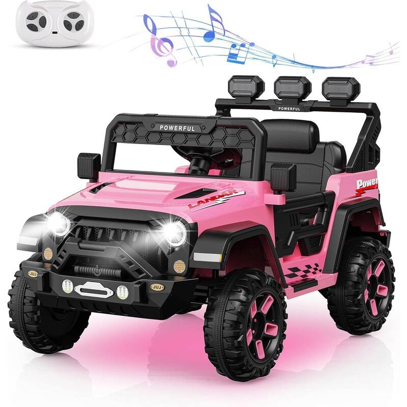 12V Kids Ride On Truck Car with Parent Remote Control for Best Kids Gift - Pink