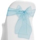 preview thumbnail 10 of 21, 100-Pack Organza Chair Cover Sashes by Lann's Linens Turquoise