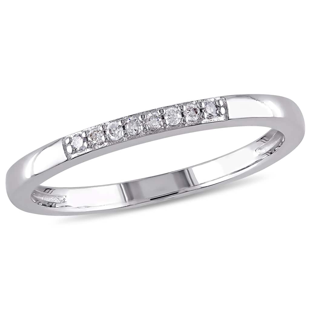 Miadora 0.06 CT TW Diamond Wedding Band in Sterling Silver