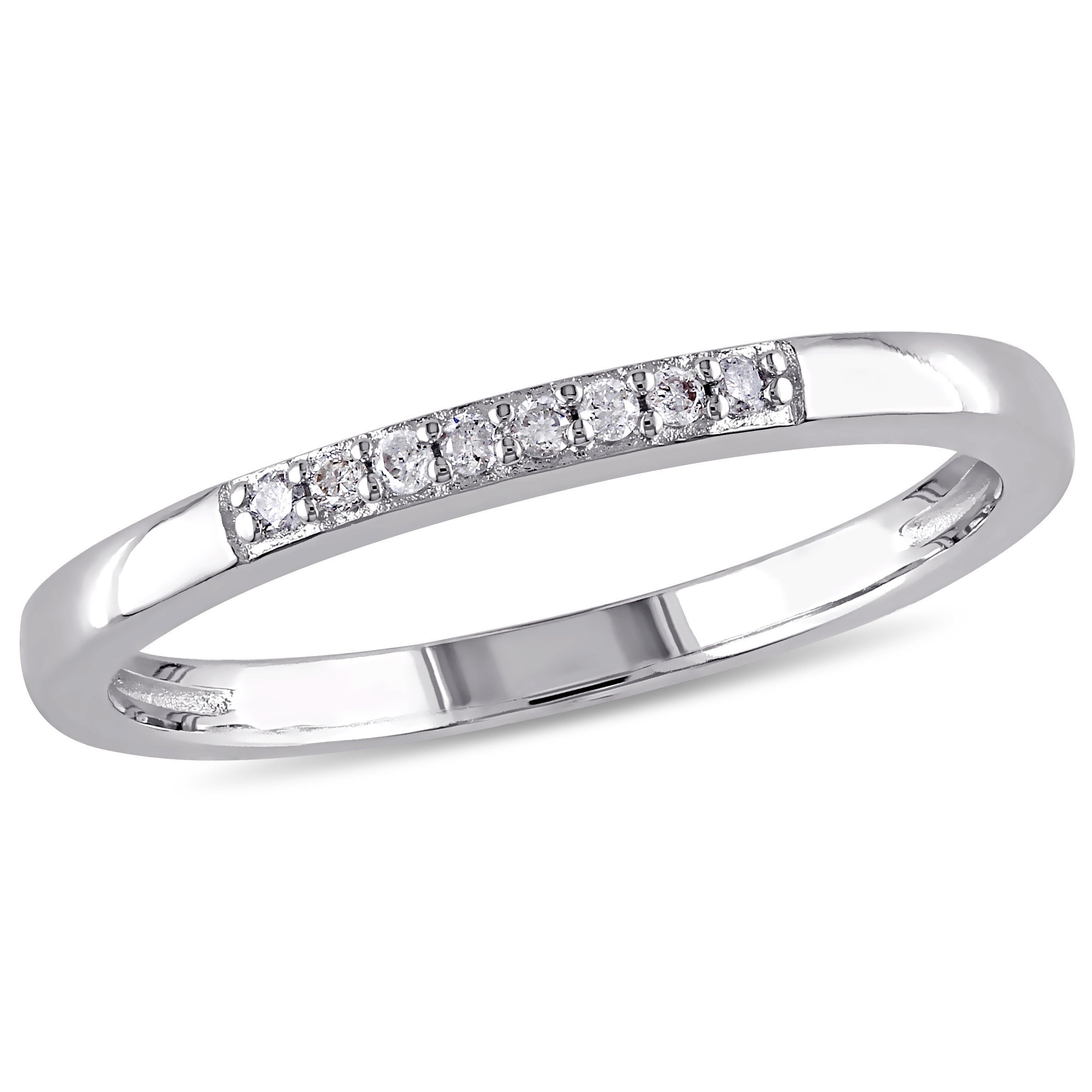 Miadora 0.06 CT TW Diamond Wedding Band in Sterling Silver