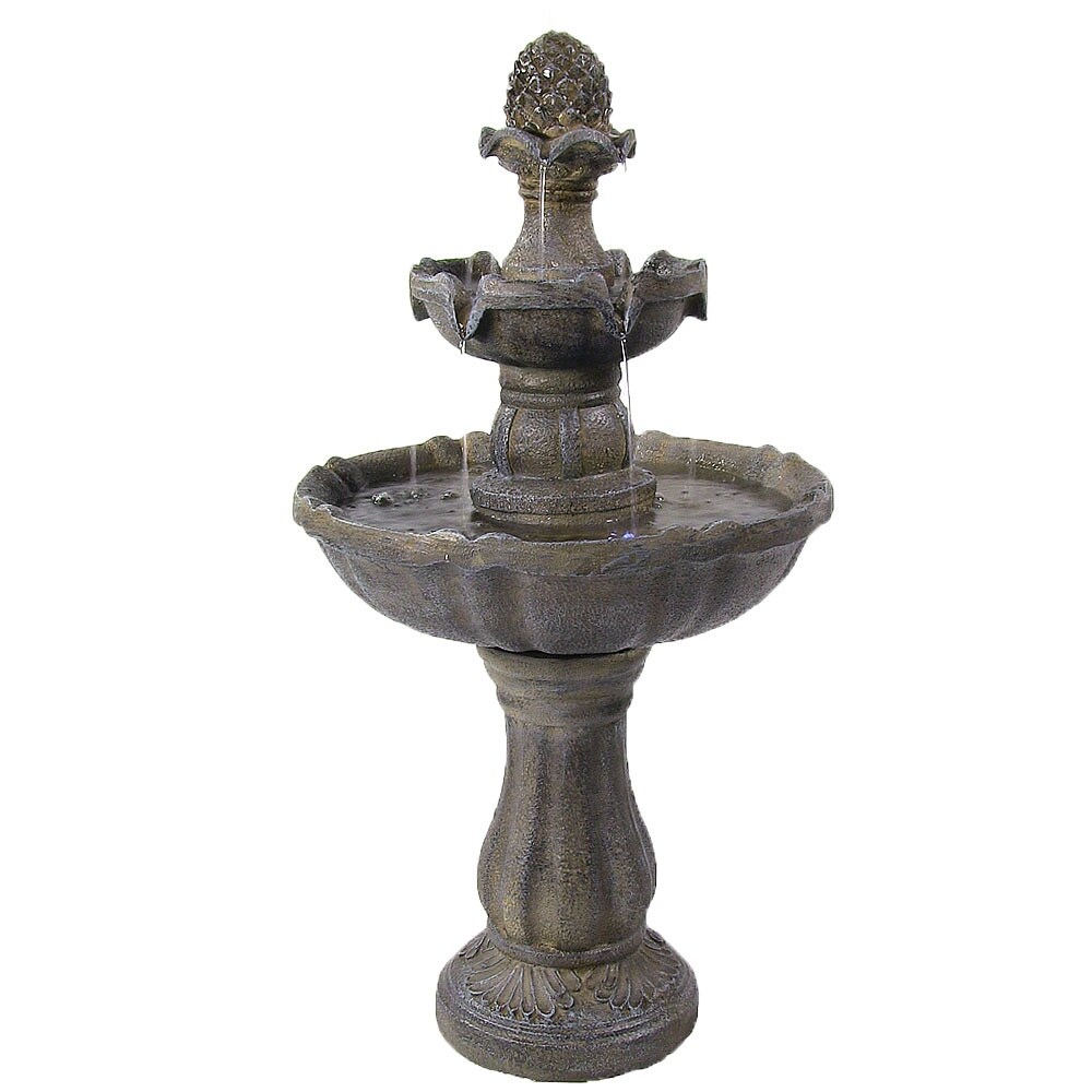 Shop Sunnydaze 2 Tier Pineapple Solar Outdoor Water Fountain With