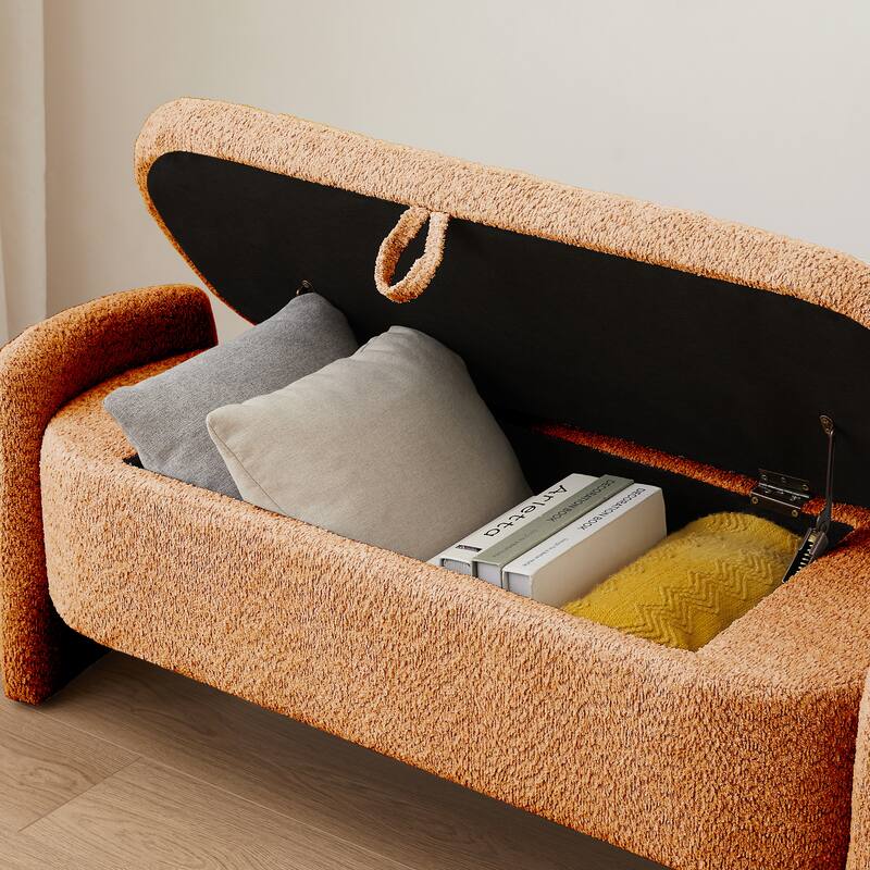 Modern Oval Storage Bench with Large Storage Space