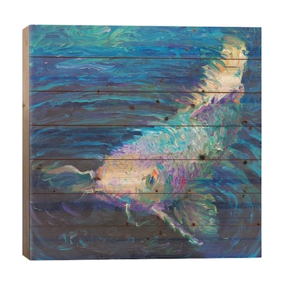 In A Small Pond Print On Wood by Iris Scott - Multi-Color