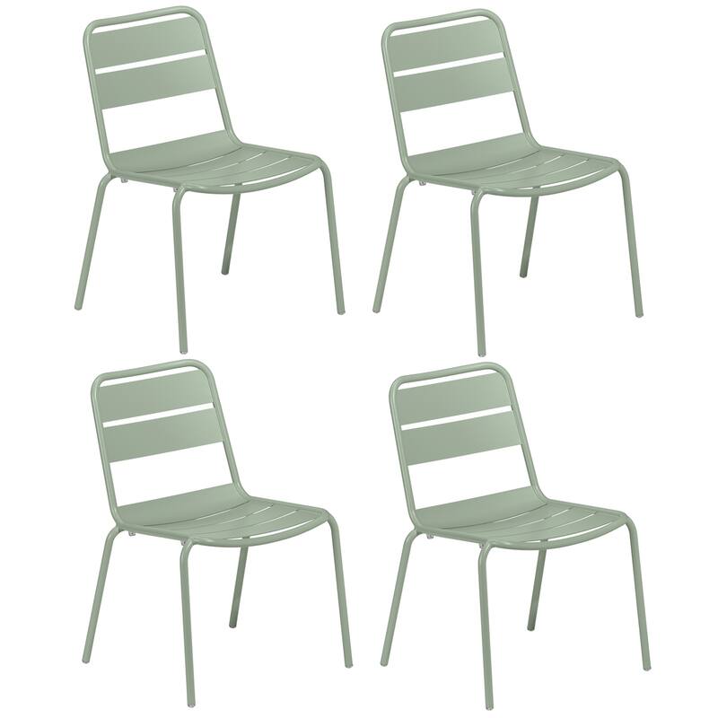 Oxford Garden Kapri 33-inch Coated Aluminum Frame Side Chair - Sage - Set of 4