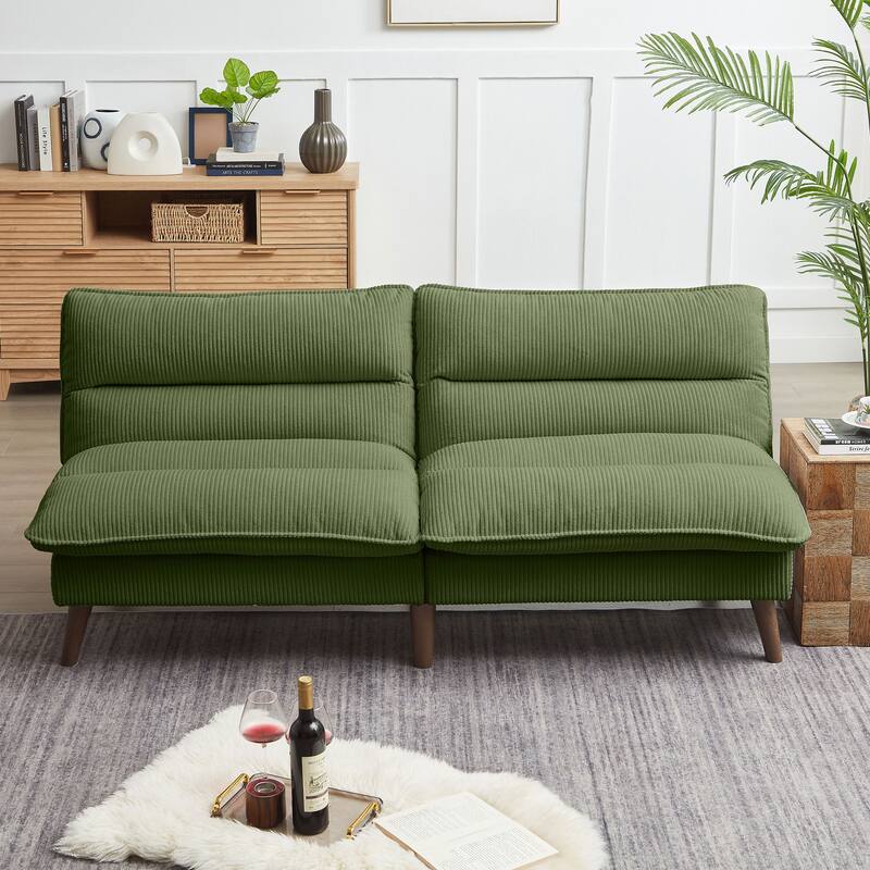Cordury Armless Futon Sofa Bed