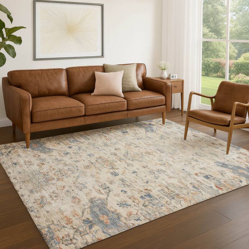 Machine Washable Indoor/ Outdoor Traditional Chelsea Chantille Rug