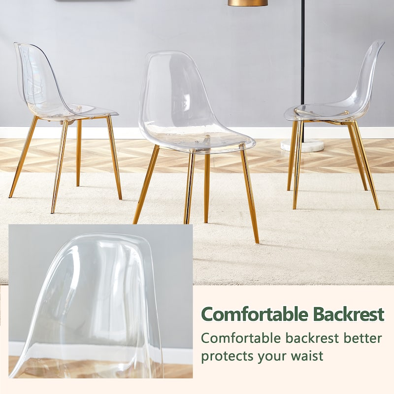 Stylish Ergonomic Dining Chair, Metal Legs