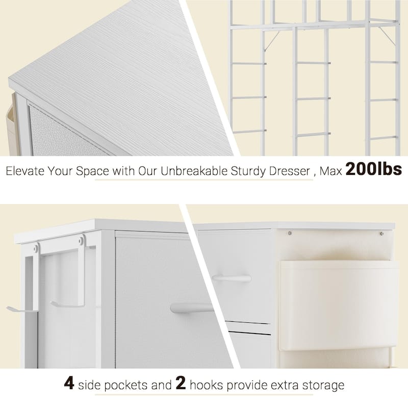 12 Drawer Dresser Fabric Tall Dressers for Bedroom Chest of Drawers