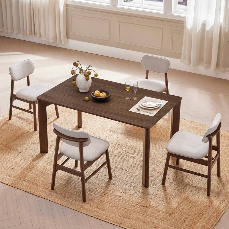 Spruce & Spring 5-Piece Modern Rectangle Dining Table Set with Upholstered Dining Chairs