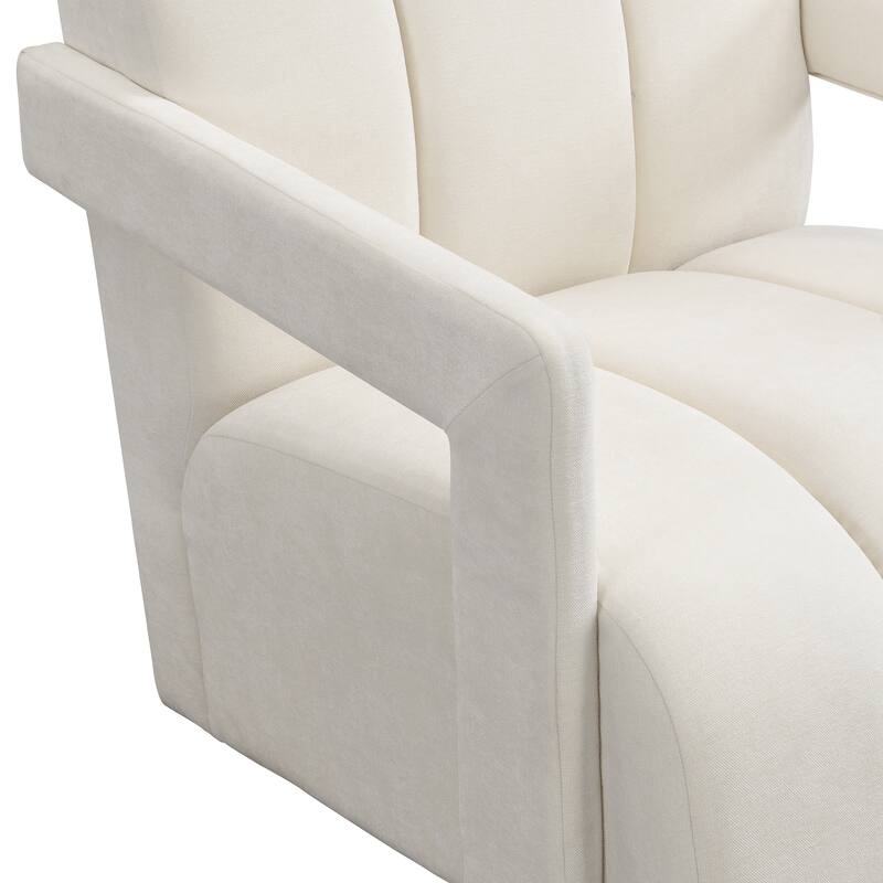 Soft Fabric Reading Chair, Modern Upholstered Armchair with Back, Office Guest Seating Cozy Corner Chair for Living Room
