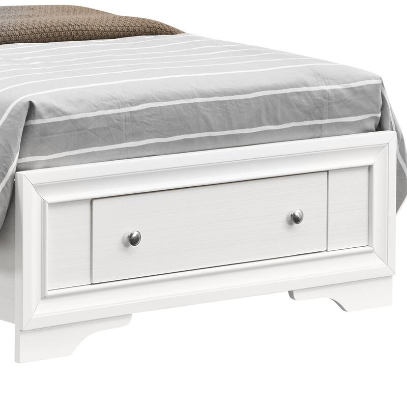 Twin Size Wood Storage Bed with Storage Drawers and Slatted Base