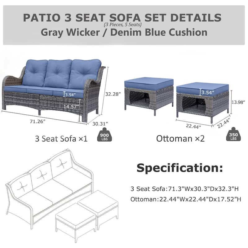 Outdoor Patio Furniture Set-Wicker Patio Conversation Swivel Chair Set