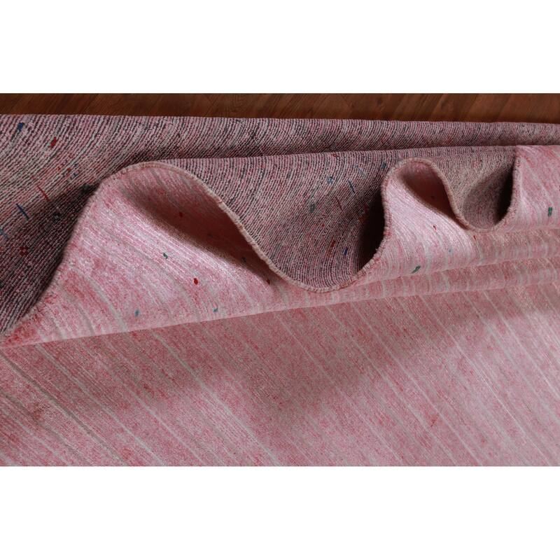 Hand Knotted Oriental 100% Wool Carpet Tribal Animal Pictorial Pink Gabbeh Area Rug - 9' 11'' X 9' 8''