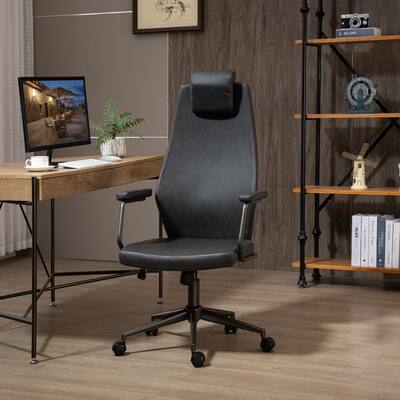Vinsetto High-Back Computer Desk Chair Executive Swivel Chair with Adjustable Height, Removeable Headrest and 360 Swivel Wheels