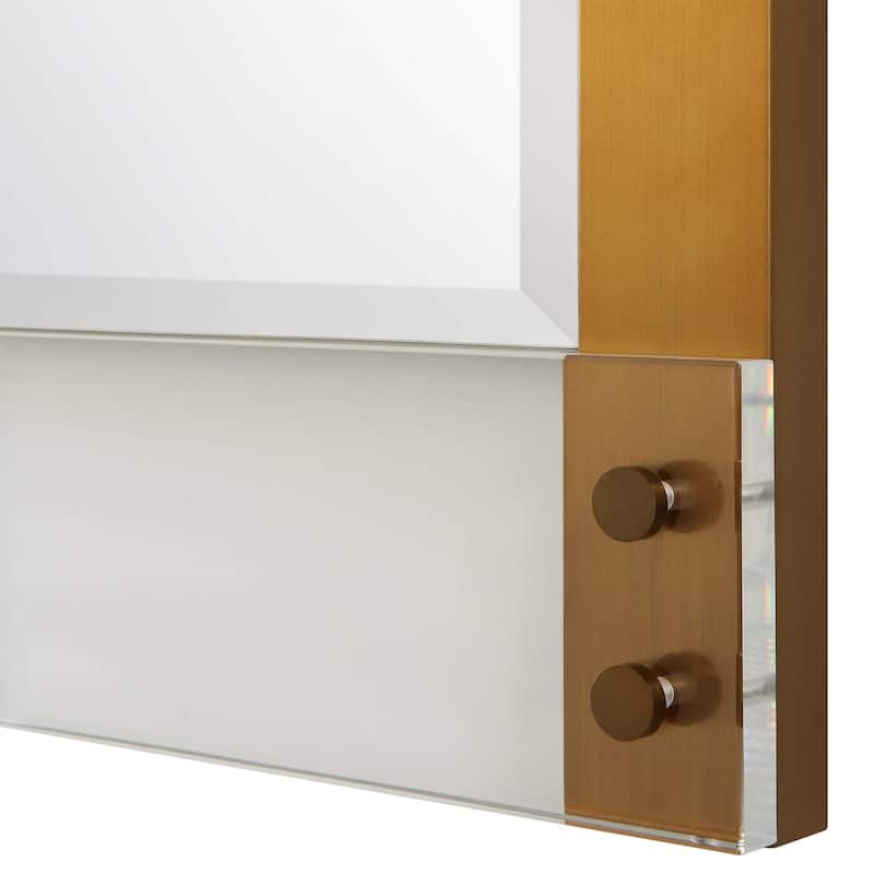 Beveled Rectangular Wall Mirror - 44" - Gold