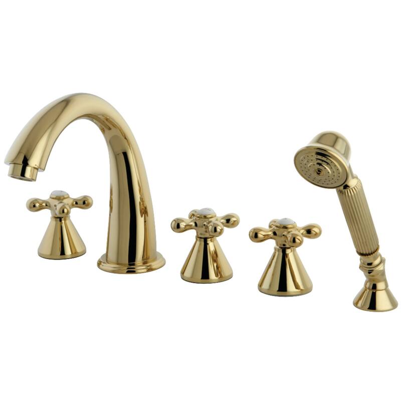 Roman 5-Hole Deck Mount Roman Tub Faucet with Hand Shower in Oil Rubbed Bronze